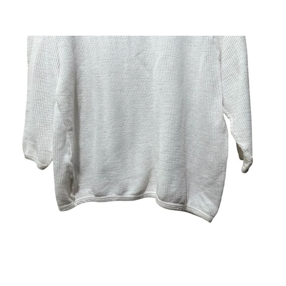 James Perse Open Knit Pullover Sweater Top Women 3 Large White Cotton Beach Boho - Picture 9 of 11